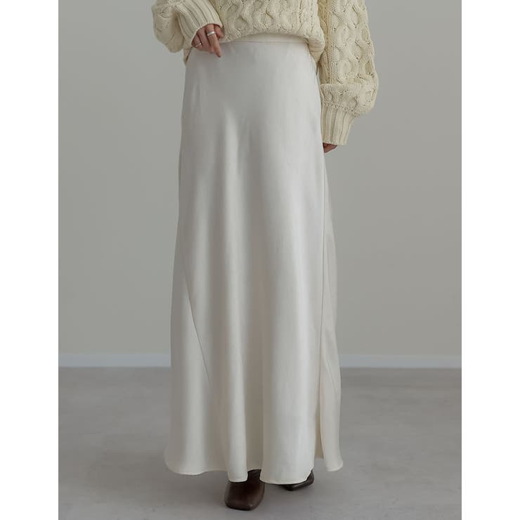 シワ加工サテン切り替えナロースカート | Re:EDIT | 詳細画像25 