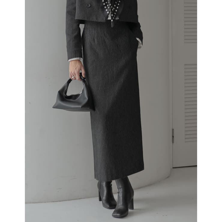 ブラック(501) | [2025 WINTER COLLECTION][低身長サイズ有]微起毛ストライ… | Re:EDIT