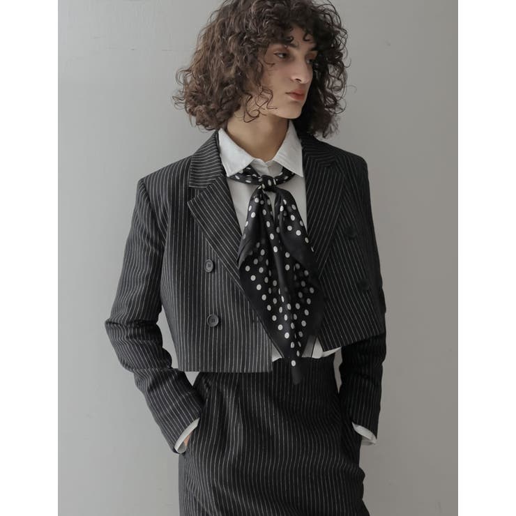 微起毛ストライプショートテーラードジャケット | Re:EDIT | 詳細画像3 