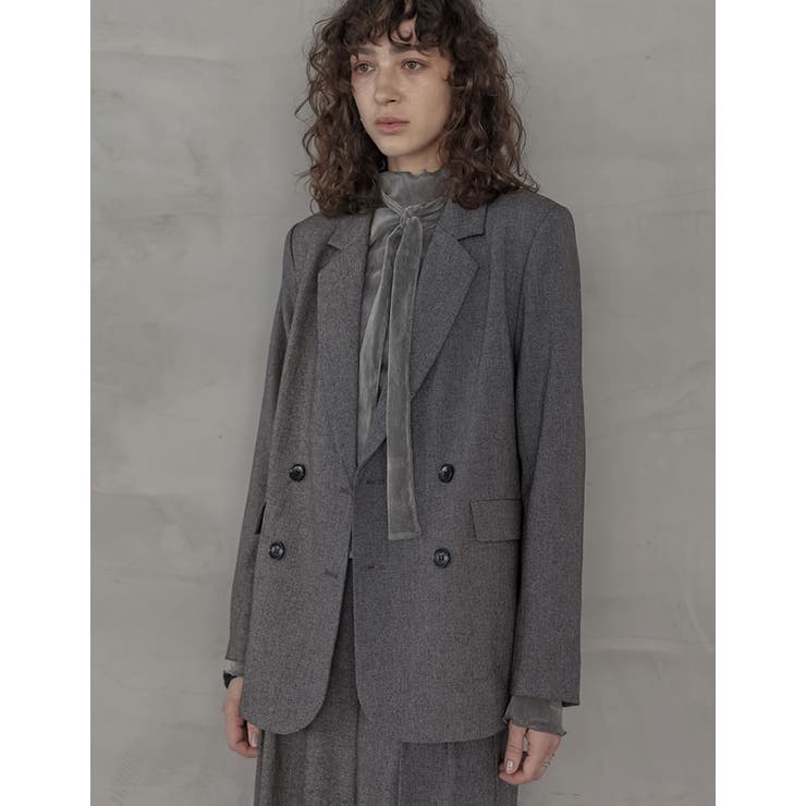 ミックスツイードorストライプダブルテーラードジャケット | Re:EDIT | 詳細画像12 