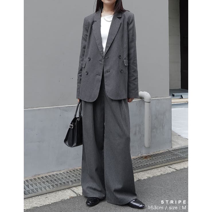 ミックスツイードorストライプダブルテーラードジャケット | Re:EDIT | 詳細画像15 