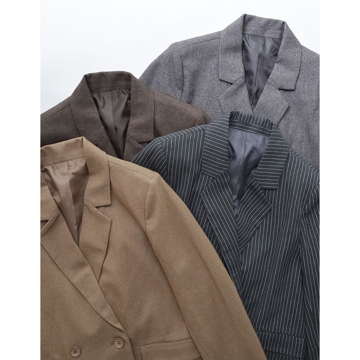 ミックスツイードorストライプダブルテーラードジャケット | Re:EDIT | 詳細画像2 