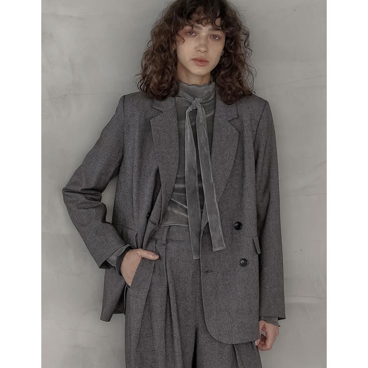 ミックスツイードorストライプダブルテーラードジャケット | Re:EDIT | 詳細画像3 