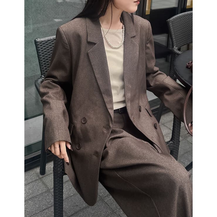 ミックスツイードorストライプダブルテーラードジャケット | Re:EDIT | 詳細画像4 