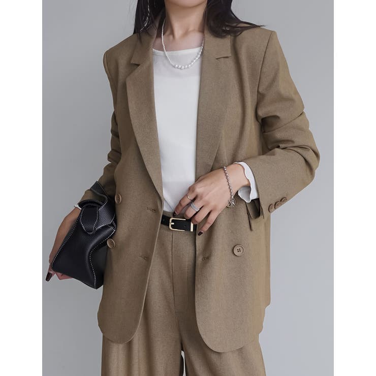 ミックスツイードorストライプダブルテーラードジャケット | Re:EDIT | 詳細画像6 