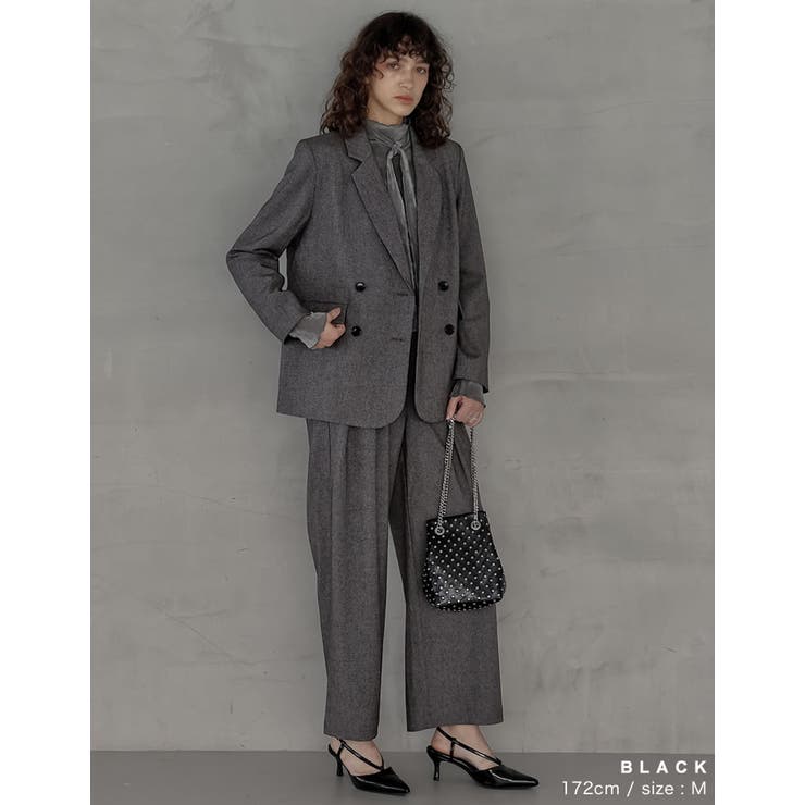 ミックスツイードorストライプダブルテーラードジャケット | Re:EDIT | 詳細画像9 