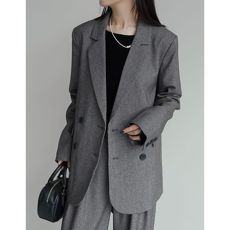 ミックスツイードorストライプダブルテーラードジャケット | Re:EDIT | 詳細画像23 