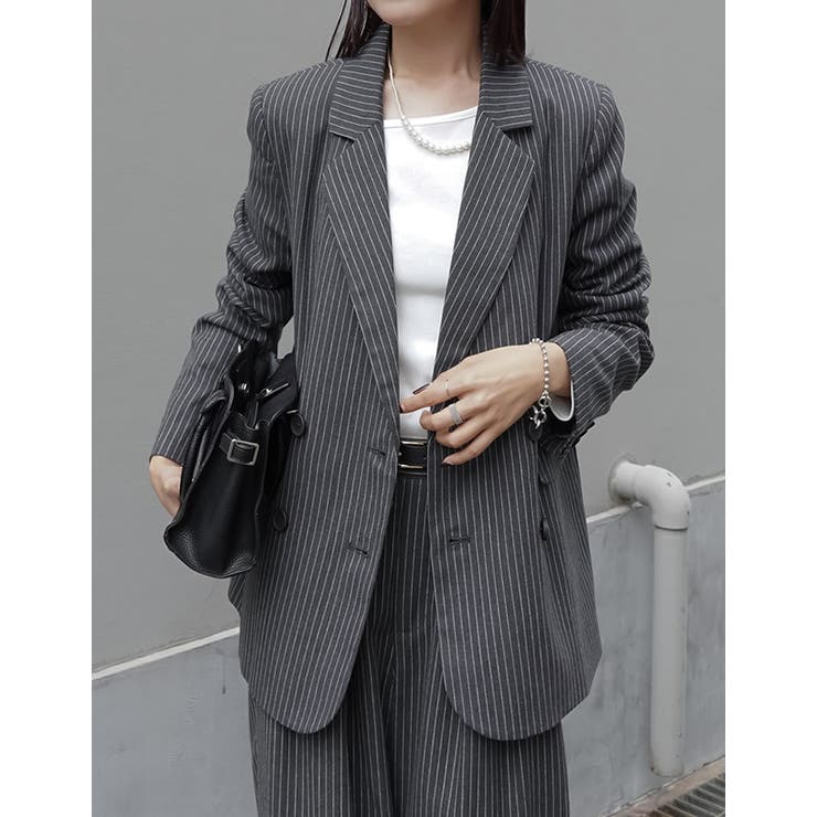 ミックスツイードorストライプダブルテーラードジャケット | Re:EDIT | 詳細画像27 