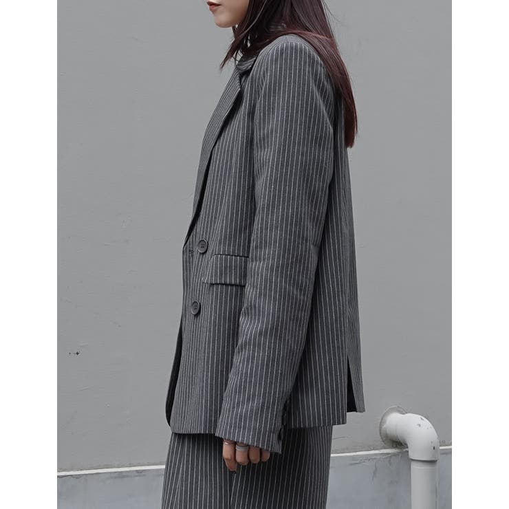 ミックスツイードorストライプダブルテーラードジャケット | Re:EDIT | 詳細画像29 