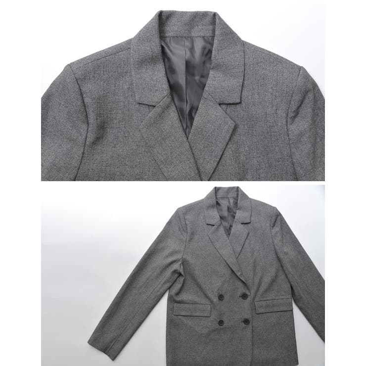 ミックスツイードorストライプダブルテーラードジャケット | Re:EDIT | 詳細画像30 