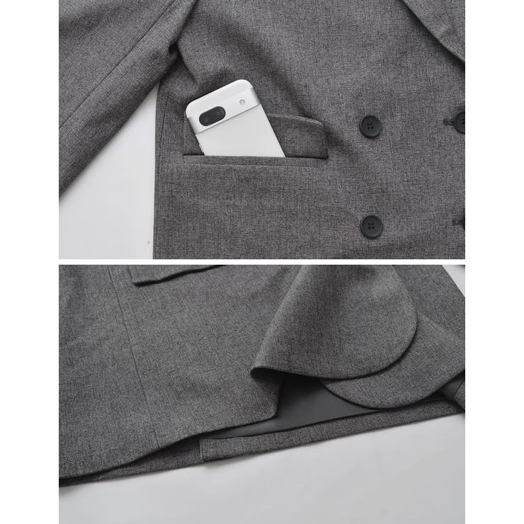 ミックスツイードorストライプダブルテーラードジャケット | Re:EDIT | 詳細画像32 