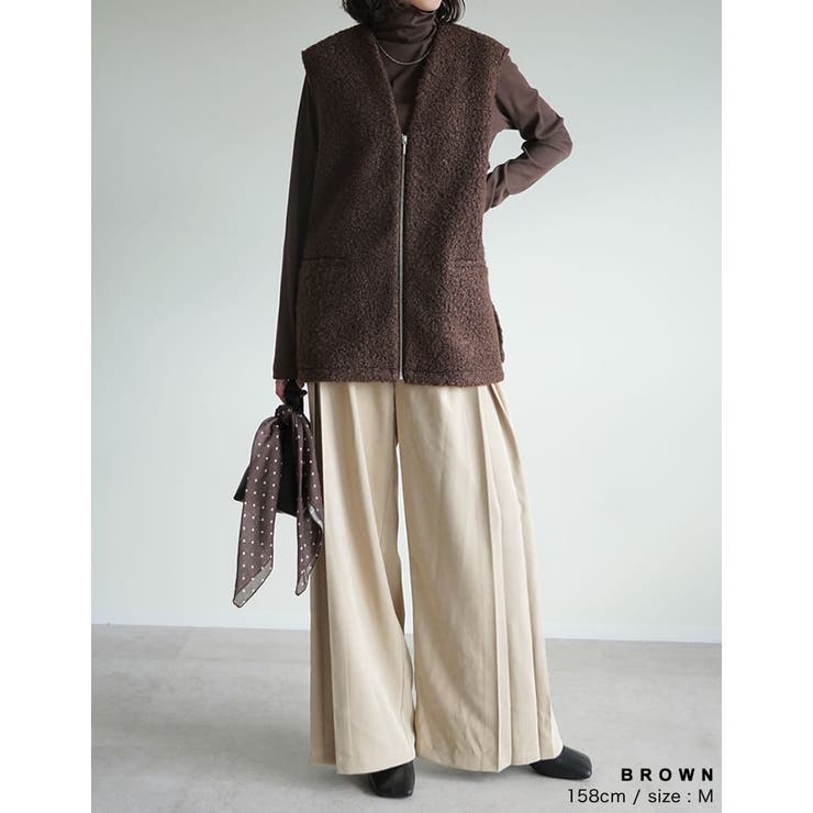 フェイクボアファスナー付きベスト | Re:EDIT | 詳細画像13 