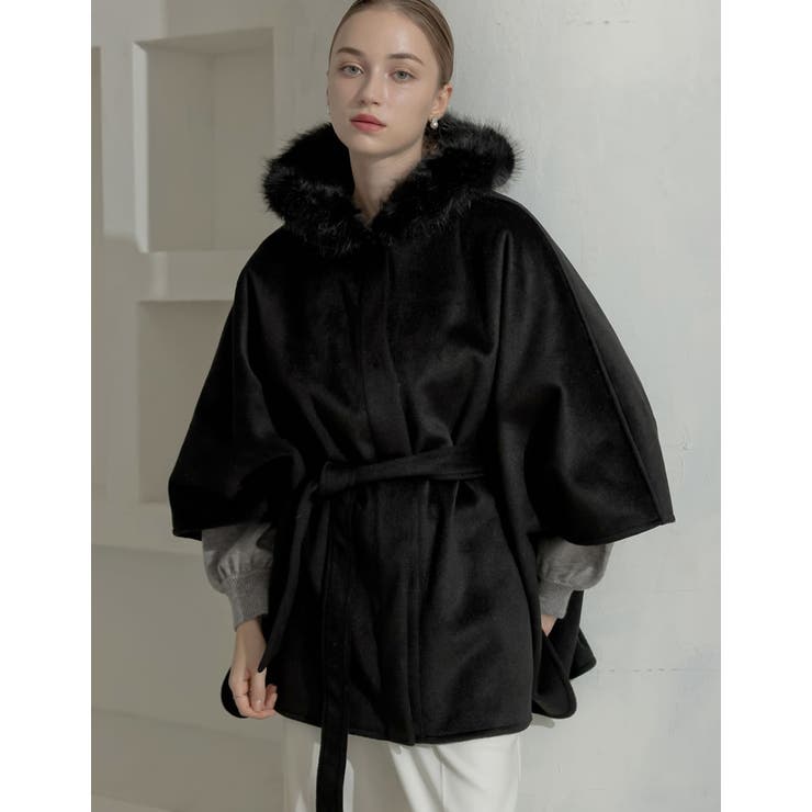 ブラック(501) | リバーフーディーポンチョコート | Re:EDIT