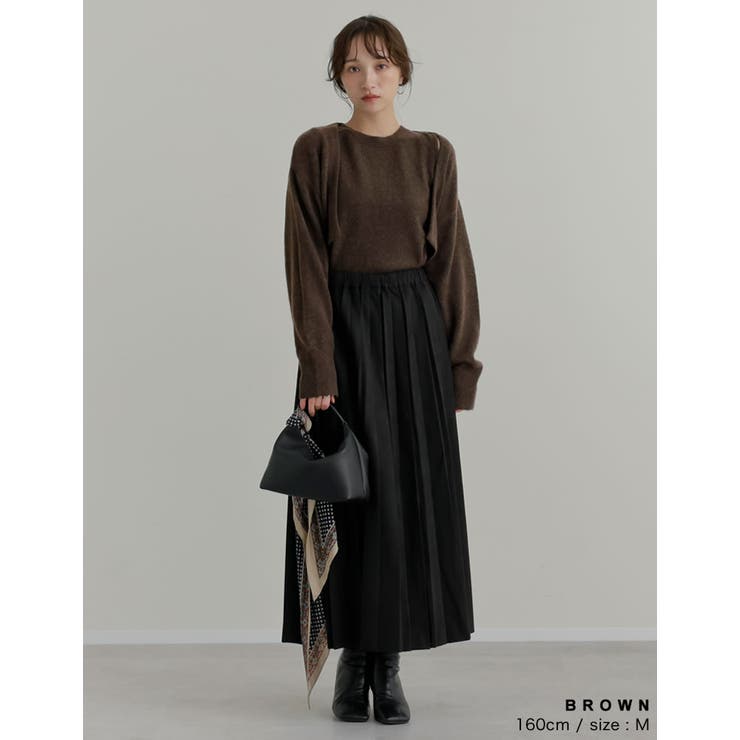 [2点セット]ラクーンライクニットショートボレロ×タンクトップ | Re:EDIT | 詳細画像14 