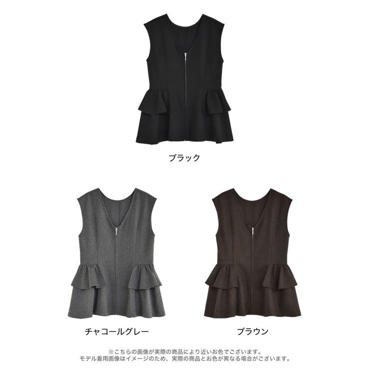 [公式サイト先行販売][洗濯機で洗える]圧縮ウールライクフロントジップペプラムベ… | Re:EDIT | 詳細画像18 