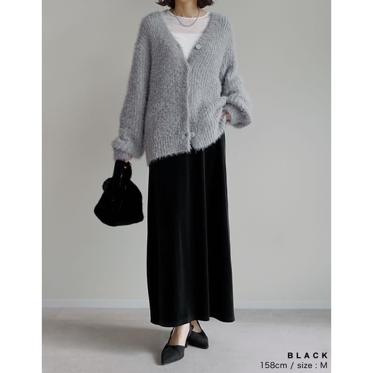 [低身長/高身長サイズ有]無地orドットベロアナロースカート | Re:EDIT | 詳細画像9 