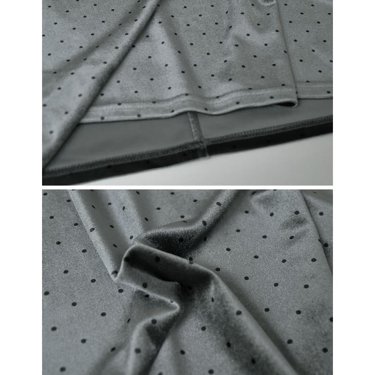 [低身長/高身長サイズ有]無地orドットベロアナロースカート | Re:EDIT | 詳細画像23 