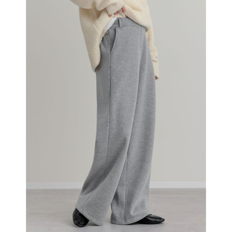 [低身長/高身長サイズ有]裏起毛ベルトループ付きルーズパンツ | Re:EDIT | 詳細画像17 