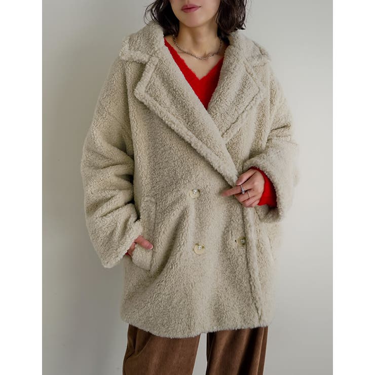 オーバーサイズボアダブルミドルチェスターコート[品番：GS000023174