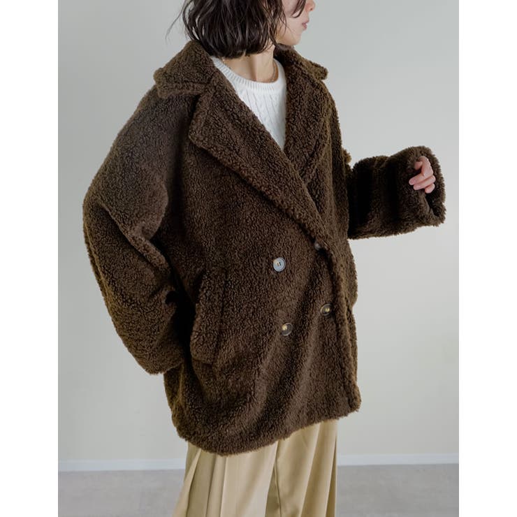 オーバーサイズボアダブルミドルチェスターコート[品番：GS000023174