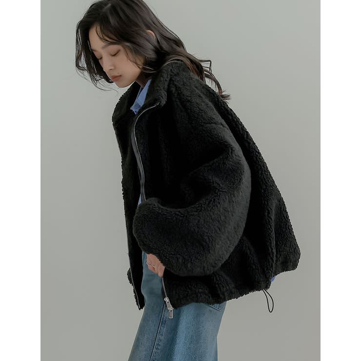 ボアドロスト付きダブルジップブルゾン | Re:EDIT | 詳細画像14 