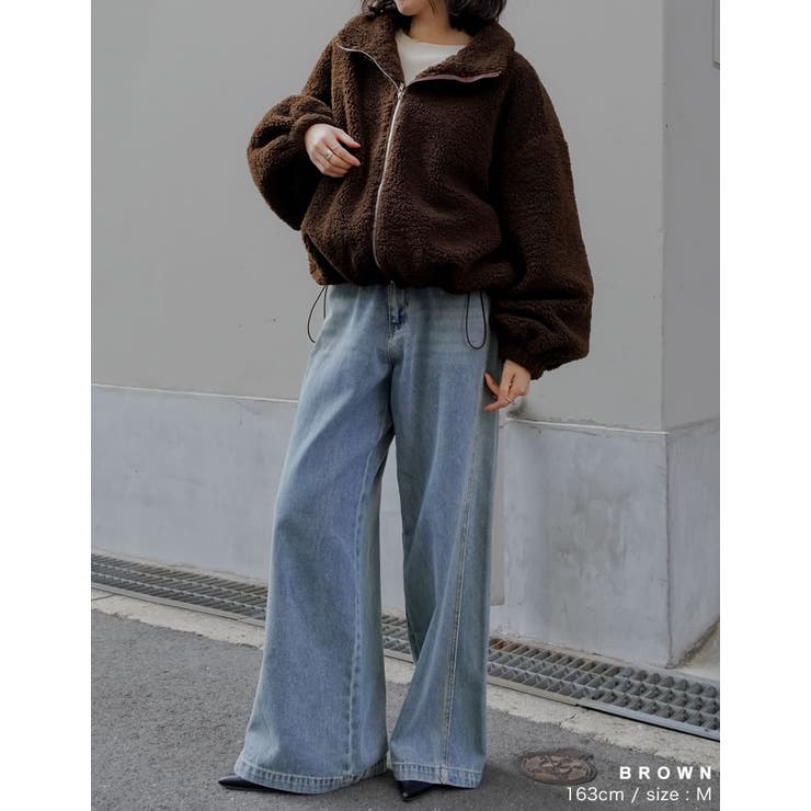 ボアドロスト付きダブルジップブルゾン | Re:EDIT | 詳細画像9 