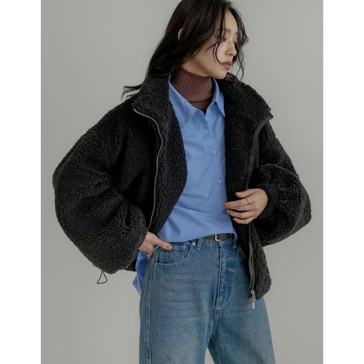 ボアドロスト付きダブルジップブルゾン | Re:EDIT | 詳細画像33 