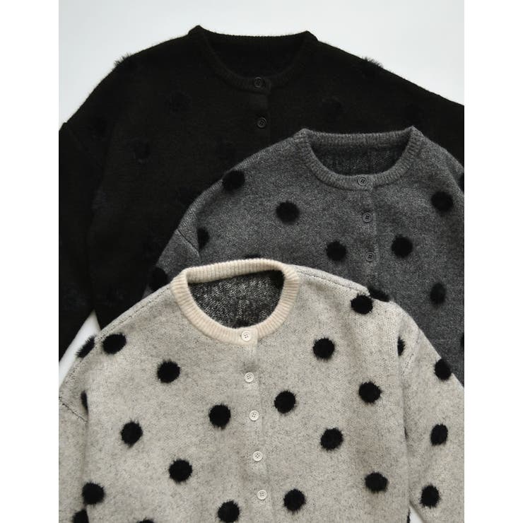 ポルカドットショートニットカーディガン | Re:EDIT | 詳細画像2 