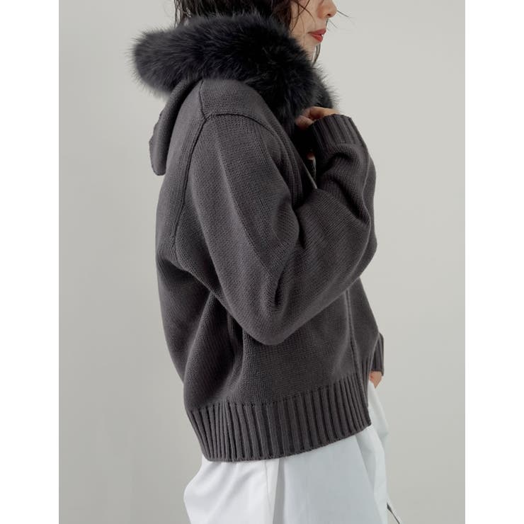 [2025 WINTER COLLECTION]ファーフードジップニットカーディ… | Re:EDIT | 詳細画像13 