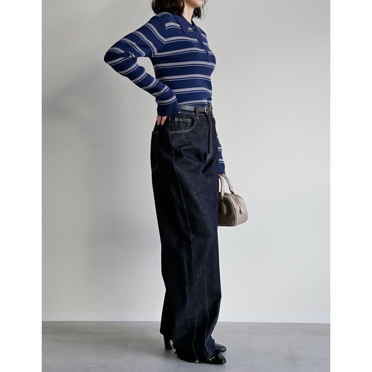 マルチボーダーポロニットトップス | Re:EDIT | 詳細画像25 