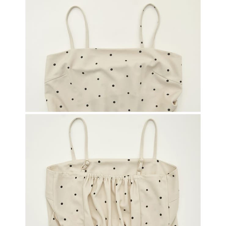 無地orドットカットジョーゼットドレープキャミワンピース | Re:EDIT | 詳細画像23 