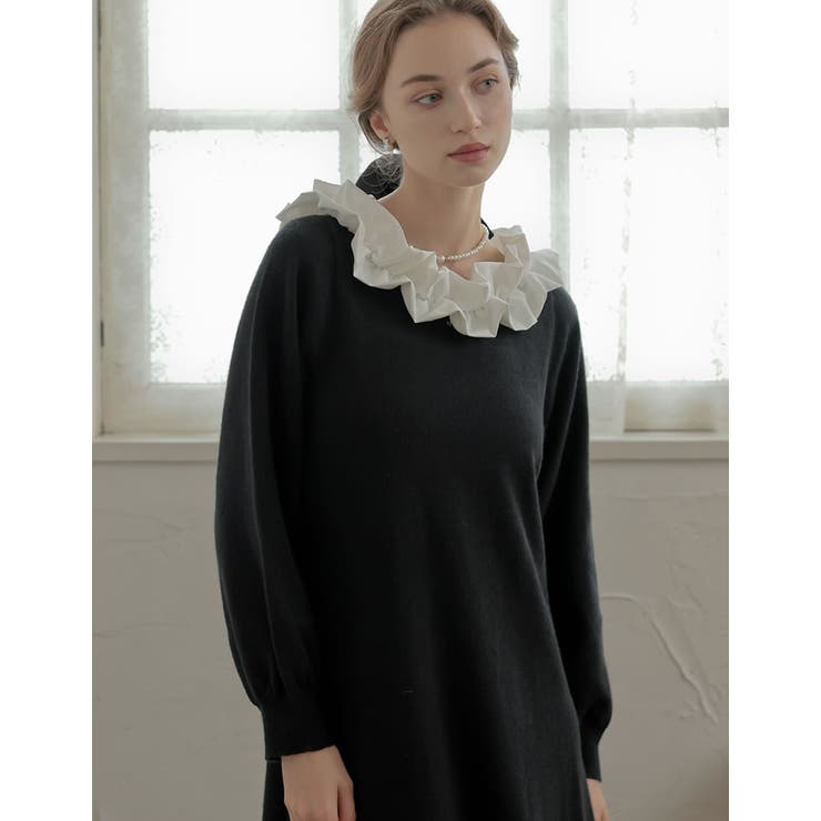 フリルボートネック2WAYニットワンピース | Re:EDIT | 詳細画像11 