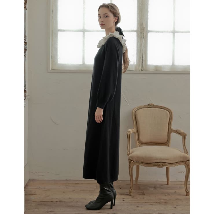 フリルボートネック2WAYニットワンピース | Re:EDIT | 詳細画像9 