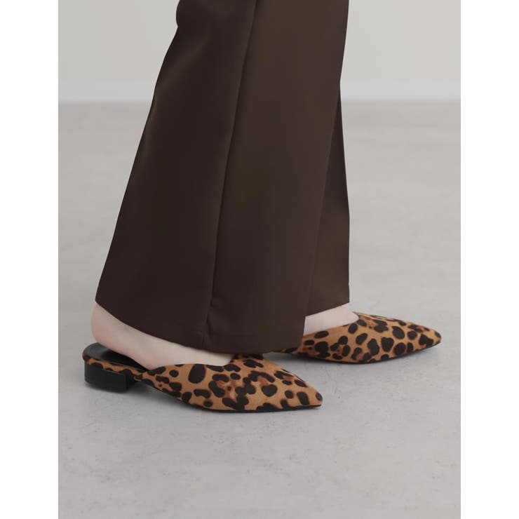 レオパード(986) | ポインテッドトゥローヒールミュール | Re:EDIT