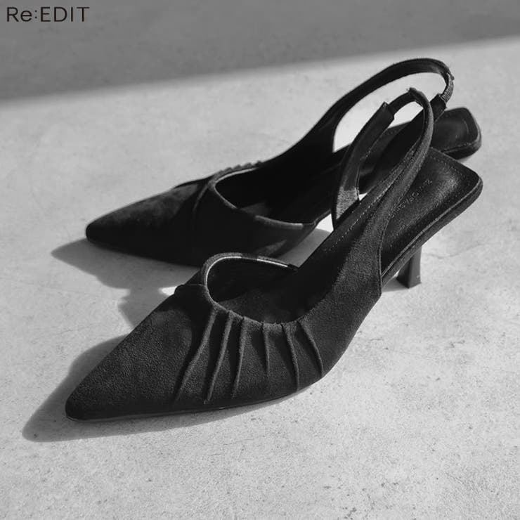 タックデザインミュールパンプス | Re:EDIT | 詳細画像1 