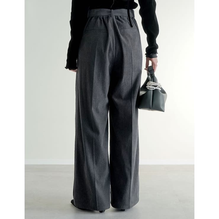 ランダムコーデュロイベルト付きワイドストレートパンツ | Re:EDIT | 詳細画像14 