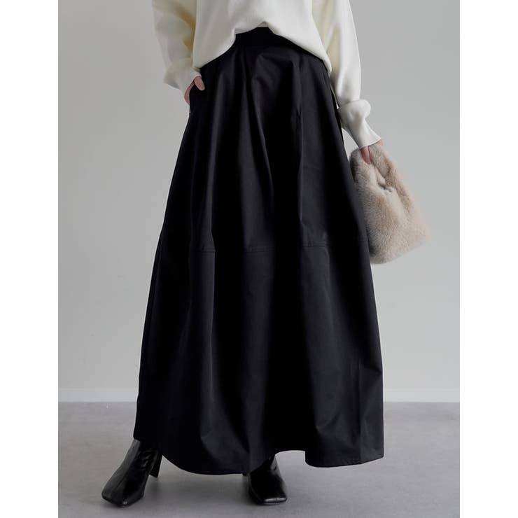 ブラック(501) | ツイルタックコクーンスカート | Re:EDIT