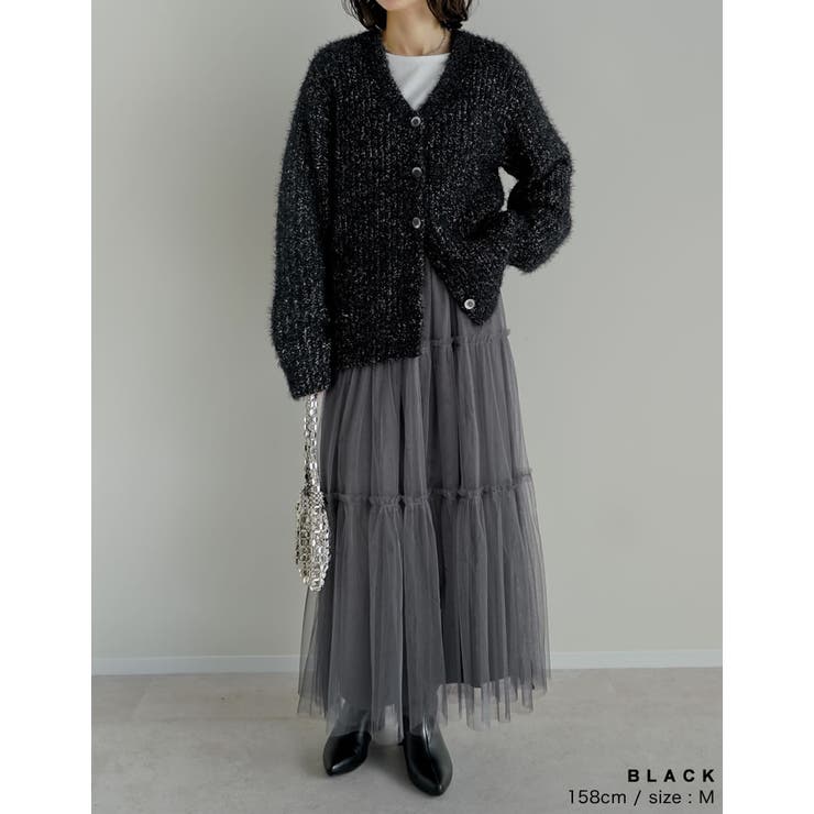 シャイニーミックスニットカーディガン | Re:EDIT | 詳細画像11 