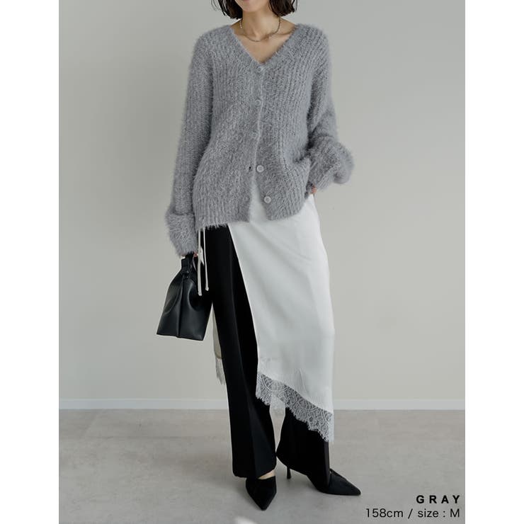 シャイニーミックスニットカーディガン | Re:EDIT | 詳細画像13 