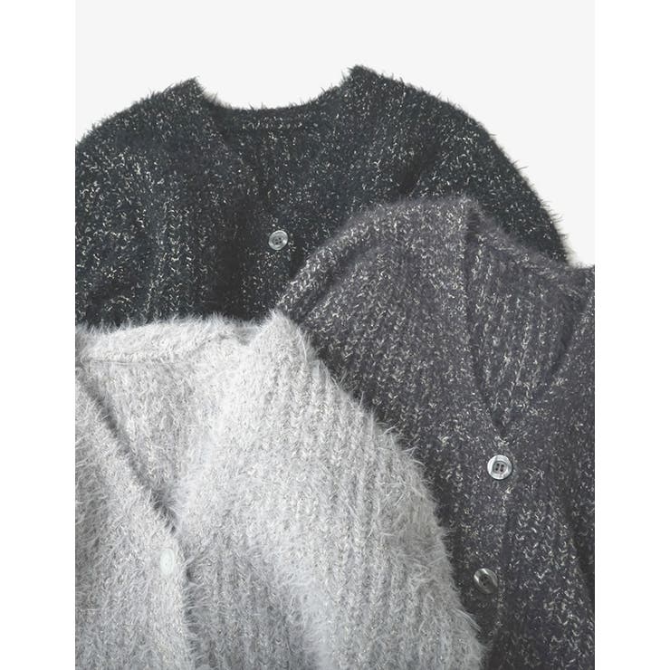 シャイニーミックスニットカーディガン | Re:EDIT | 詳細画像2 