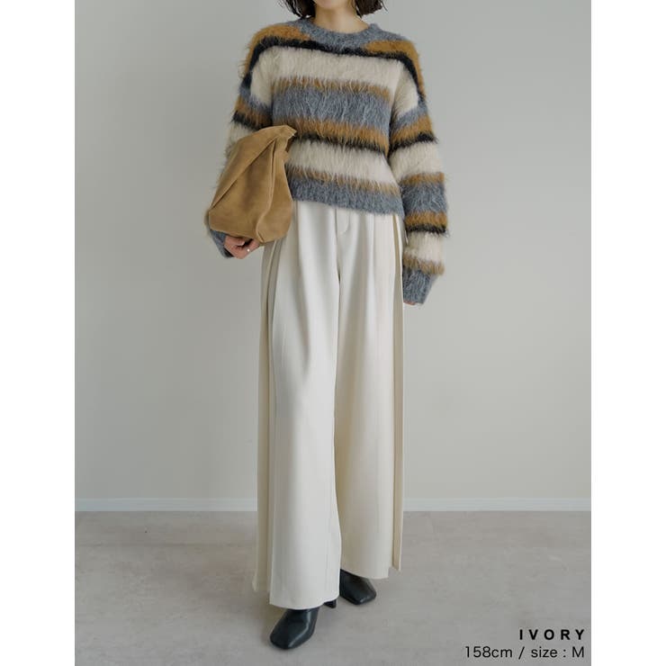 微起毛ツイルタックプリーツワイドパンツ | Re:EDIT | 詳細画像12 