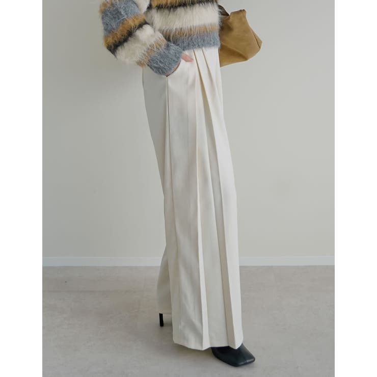 微起毛ツイルタックプリーツワイドパンツ | Re:EDIT | 詳細画像13 