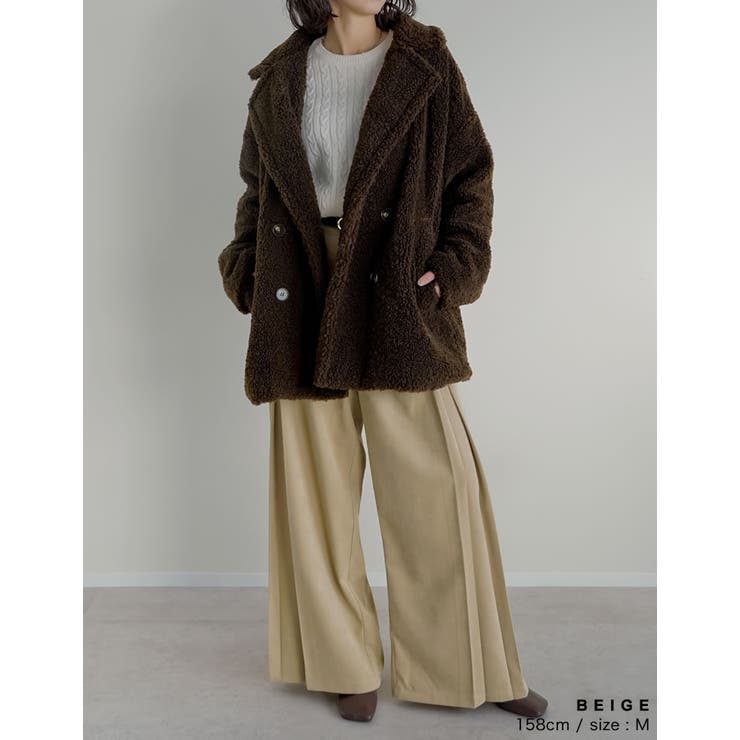 微起毛ツイルタックプリーツワイドパンツ | Re:EDIT | 詳細画像16 