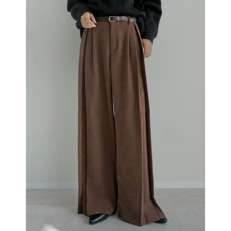 微起毛ツイルタックプリーツワイドパンツ | Re:EDIT | 詳細画像5 