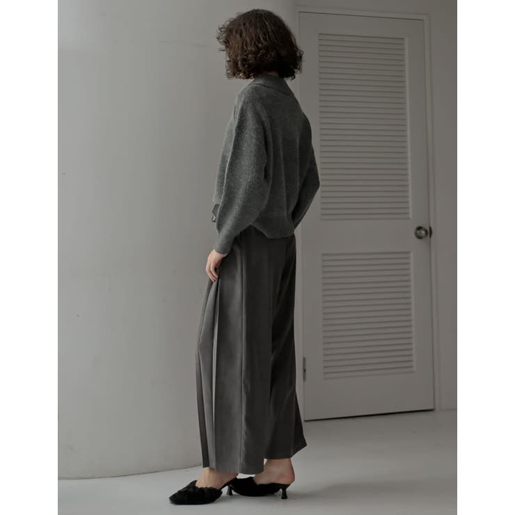 微起毛ツイルタックプリーツワイドパンツ | Re:EDIT | 詳細画像9 