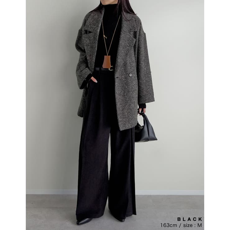 微起毛ツイルタックプリーツワイドパンツ | Re:EDIT | 詳細画像10 