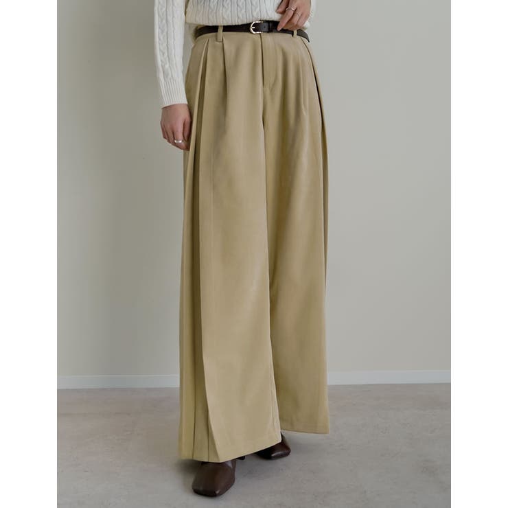 微起毛ツイルタックプリーツワイドパンツ | Re:EDIT | 詳細画像21 