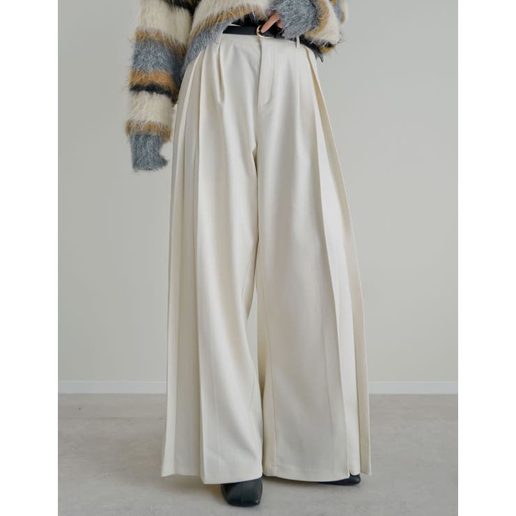 微起毛ツイルタックプリーツワイドパンツ | Re:EDIT | 詳細画像22 