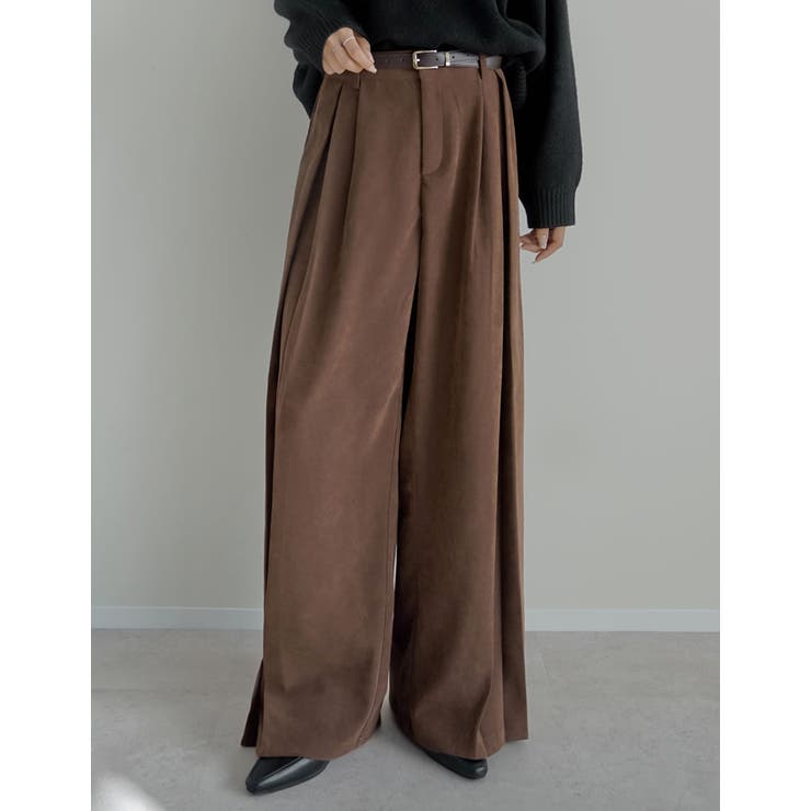 微起毛ツイルタックプリーツワイドパンツ | Re:EDIT | 詳細画像24 