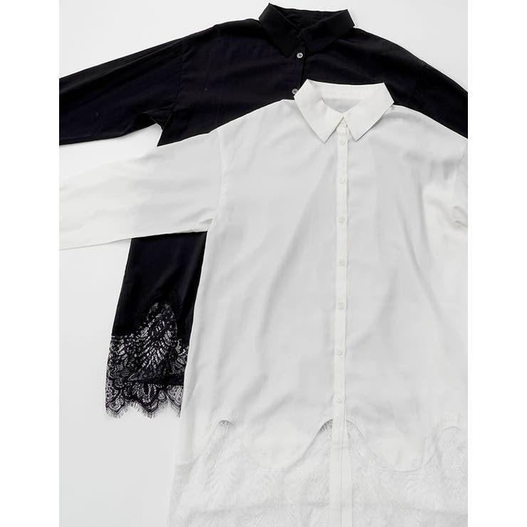 [2026S S COLLECTION]裾ランダムレースポプリンチュニックシャツ | Re:EDIT | 詳細画像2 